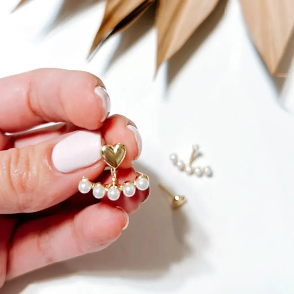 heart  pearl earrings H200
